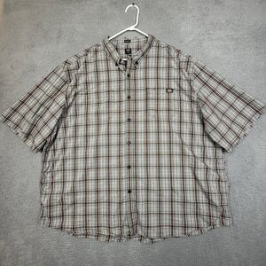 Dickies‎ Mens Plaid Button Down Short Sleeve Relaxed Fit Shirt 4XL